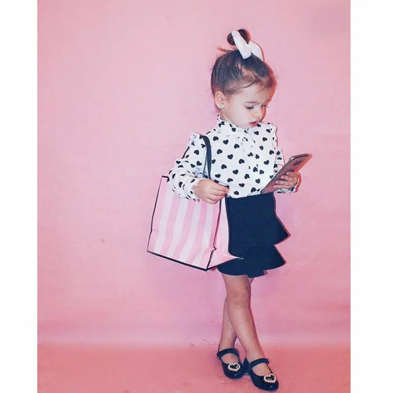 

NEW Hot Cute Toddler Girl Kid Fly-Sleeve Shirt Tops Ruffle Mini Skirt Outfits Clothes