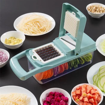 

13/Pcs Of Cutting Vegetables Artifact Multi-Function Cutting Machine Home Diced Vegetables Potato Sliced Kitchen Artifacts