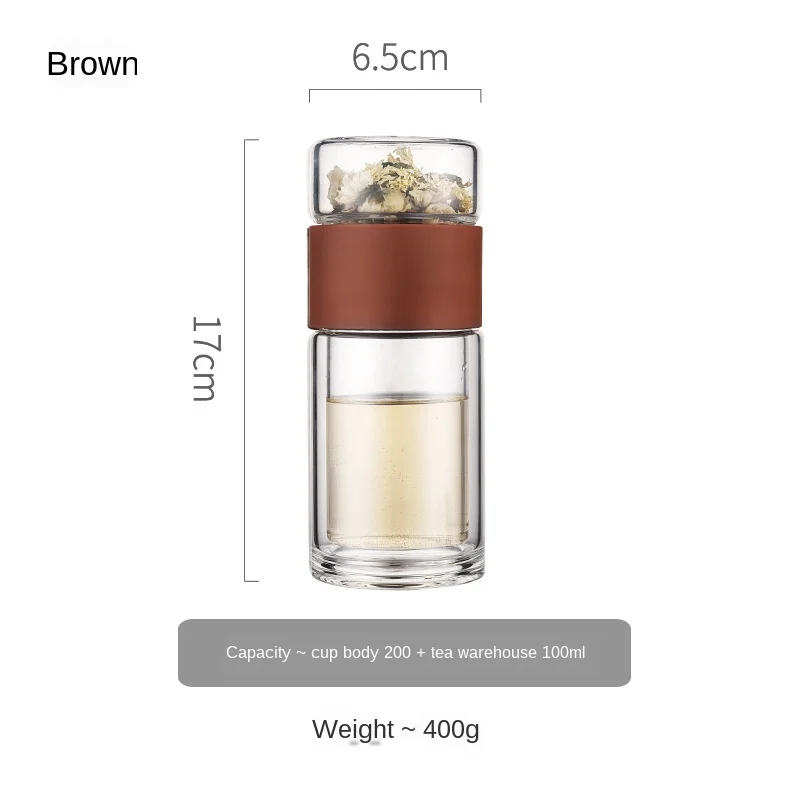 Oneisall Tea Water Bottle Travel Drinkware Portable Double Wall Glass Infuser Filters The Filter Tumbler