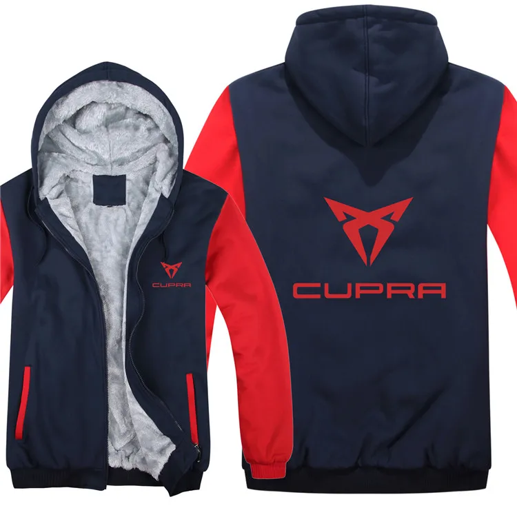 Новые толстовки с капюшоном Cupra, зимняя мужская куртка, пуловер, Мужское пальто, повседневная шерстяная подкладка, флисовые свитшоты Cupra