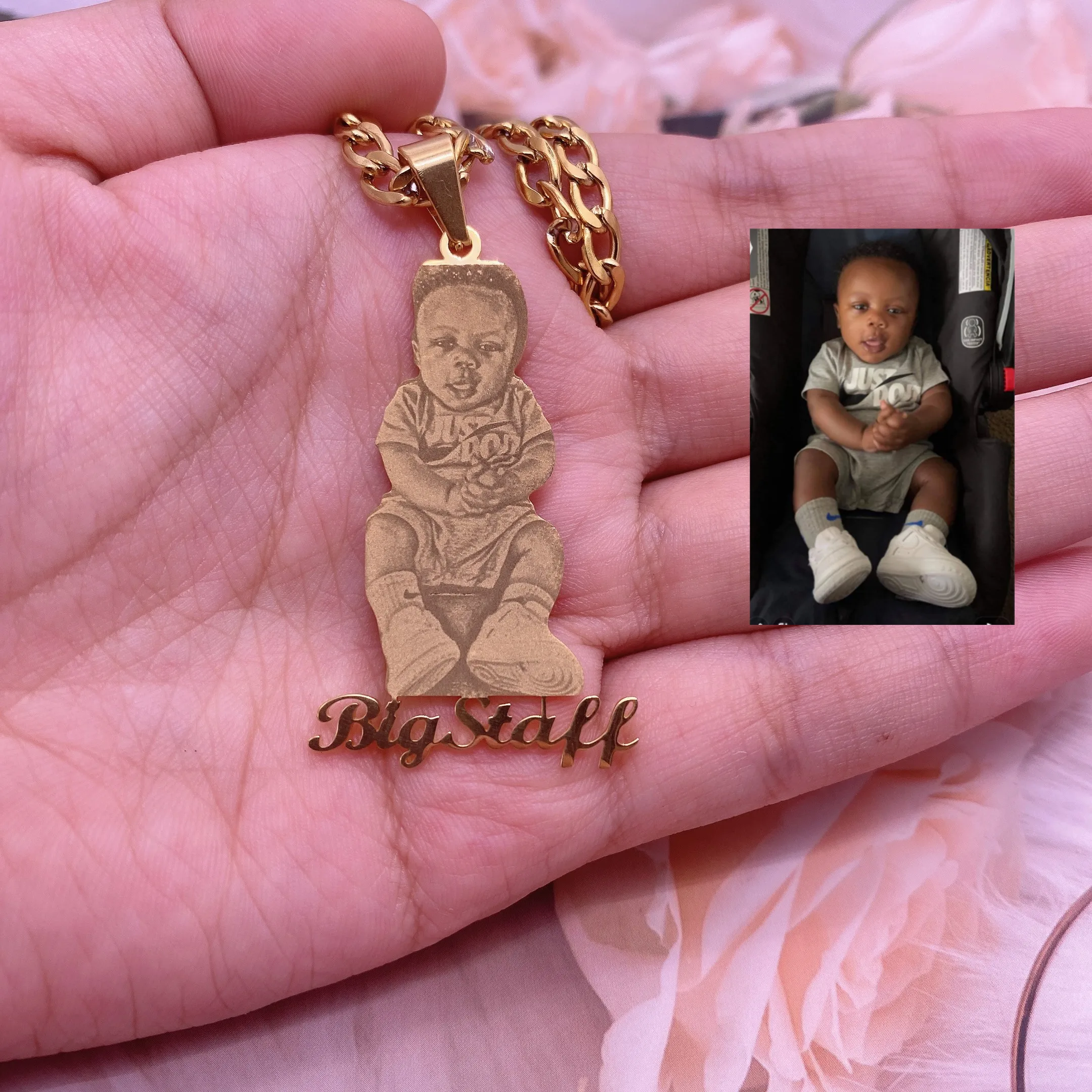 Custom Picture Necklace Custom Stainless Jewelry Pendant With Picture Chain Necklace For Women Child Baby Jewelry