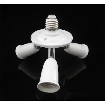 

3 in 1 E27 Base Socket Splitter LED Light Lamp Bulb Adapter Holder Converter