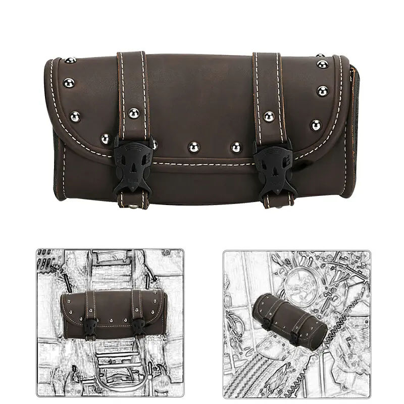 

DERI Universal Motorcycle Scooter Saddlebag Roll Barrel Side Bag Storage Tool Bag Handlebar Sissy Bar Saddlebag sacoche moto
