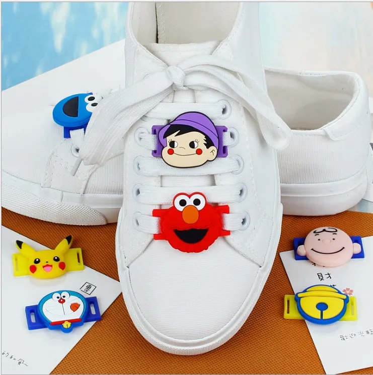 PEKO-chan doraemon Pikachu elmo Cookie monster спортивная обувь аксессуары ПВХ ткань обувь кроссовки шнурки подарок для детей