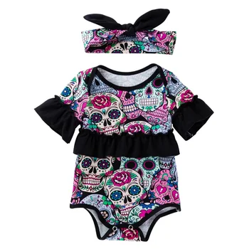 

Halloween Girl Baby Clothes Set Lovely Tutu Lace Bodysuit+Headband 2pcs Infant Girls Clothing Set Baby Girl Cartoon Girl Clothes