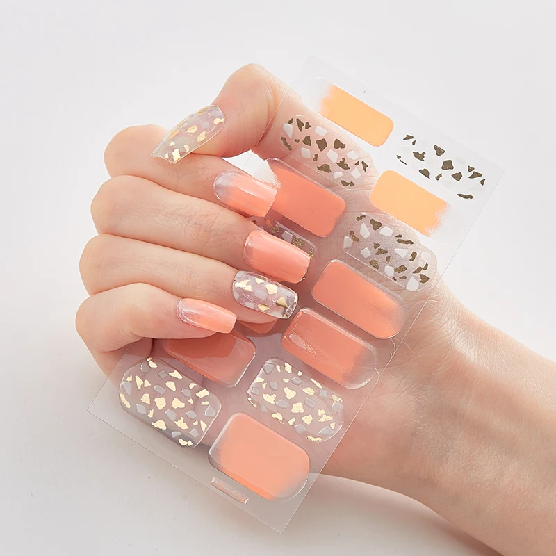 

14 Tips/Sheet Decals Plain Stickers Sticker For Nails Nail Strips Nail Tips Nails Sticker Designer Nail Sticker Set Nailart