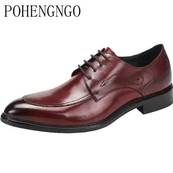 

2020 spring Dress Shoes Men Genuine Leather Vintage Retro Custom Blake Handmade Office Fashion Formal Wedding Party Oxford Shoes