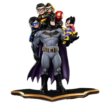 

Anime The Dark Knight Robin Batman and Robin Family PVC Figure Statue Scene model Collectible Display Model Toys Doll 37CM
