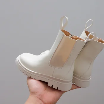 

Children Chelsea Boots Casual Autumn Winter PU Leather School Boy Shoes Fashion In Snow Boots 2020 NEW Kids girls Martin Boots