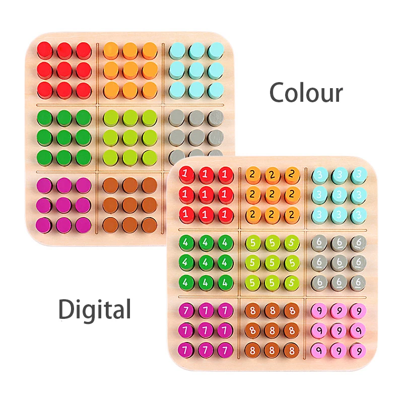 Children Sudoku Games Chess Toys Cognitive Color Digital Board Party Games Educational Sudoku Puzzles Wooden Toys Brain Training 5