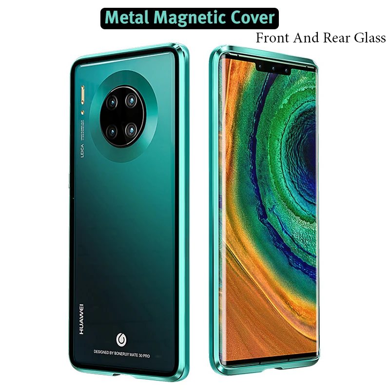 Чехол для телефона Etui Hawei mate 30pro, роскошный Магнитный чехол для huawei mate 30 Pro, закаленное стекло, металлическая рамка, адсорбционный бампер, чехол