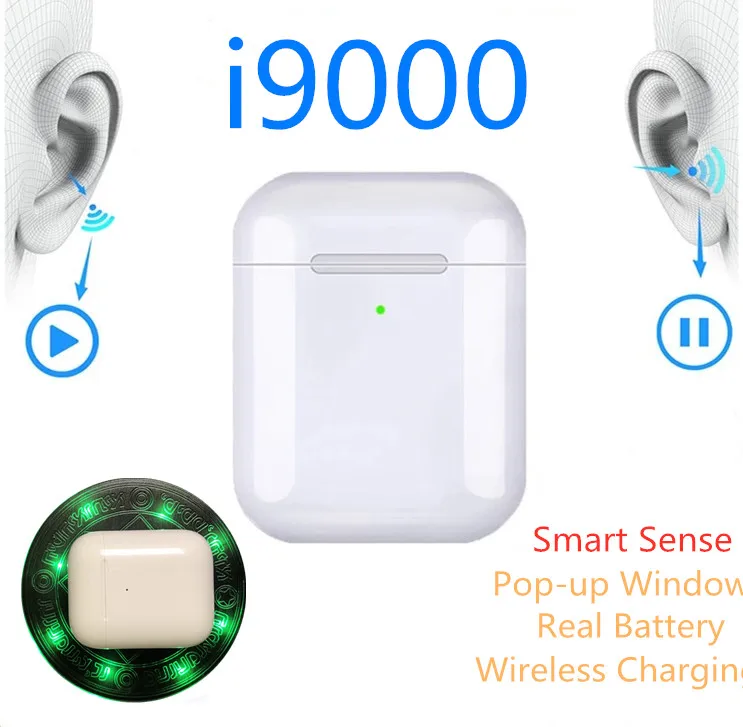 I9000 TWS поколения Replica1: 1 Bluetooth наушники использовать QI беспроводные наушники супер бас с сенсором Pk I500 I200 I10000