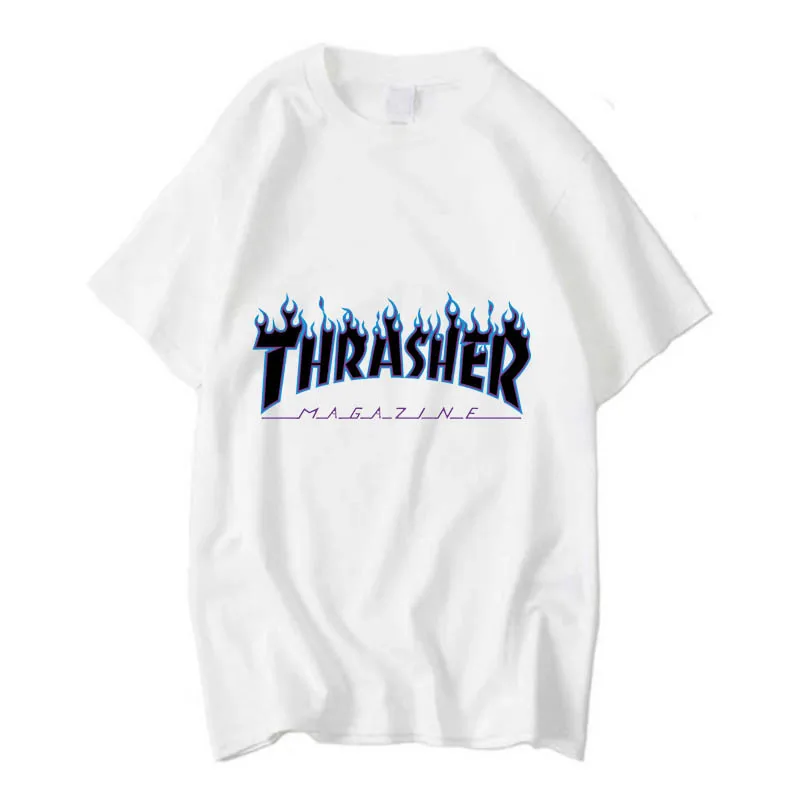 Men's High Quality 100% Cotton Hip Hop T-shirt Flame Printed monogrammed Short sleeve quality man |