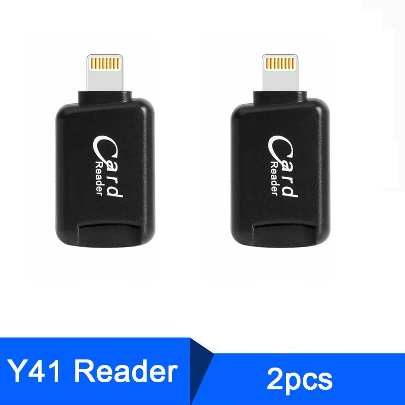 2pcs Y37 Ingelon microSD кардридер портативный Lector аксессуары для ноутбуков кардридер памяти с TF картой 16 ГБ для iphone IOS черный адаптер - Цвет: 2pcs Y37