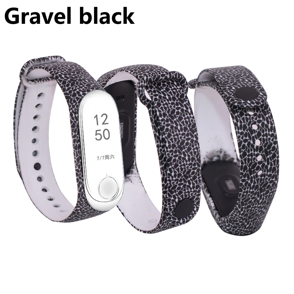Gravel Black Браслет mi band 4 для xiaomi mi Band 4 ремешок силиконовый ремешок с разноцветными цветами аксессуары для xiaomi mi band 4 ремешок - Цвет: Gravel Black