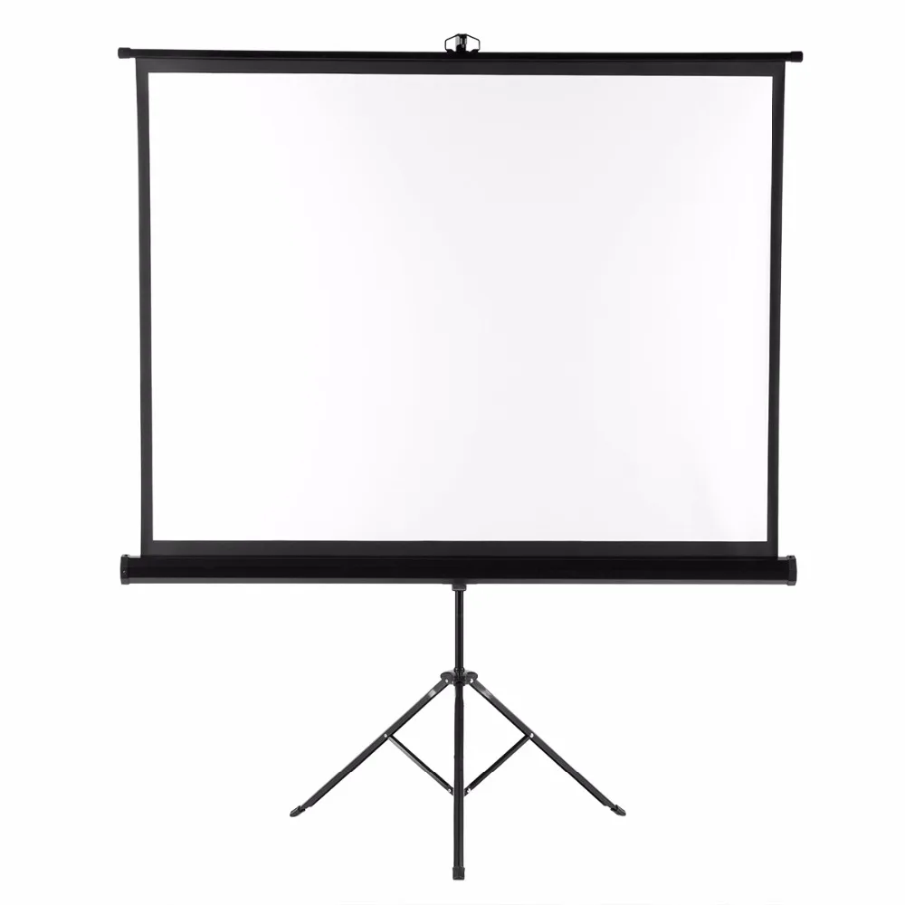 100/" 16:9 3D 4K Pull Up Projector Projection Screen HD Movies with Stand Tripod