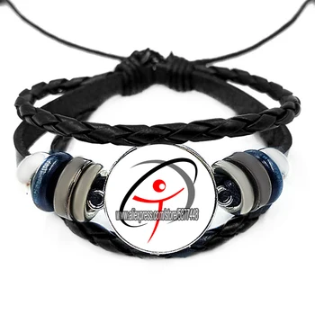 

Custom Belarus Academy Badge Bracelet Multi Layers leather Handmade glass cabochon Bracelet