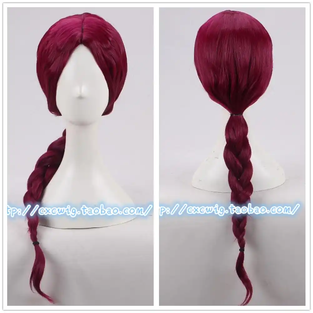 ハロウィンシュレック女性プリンセスフィオナかつらfinonaロールプレイワイン赤編組髪かつら衣装 Aliexpress