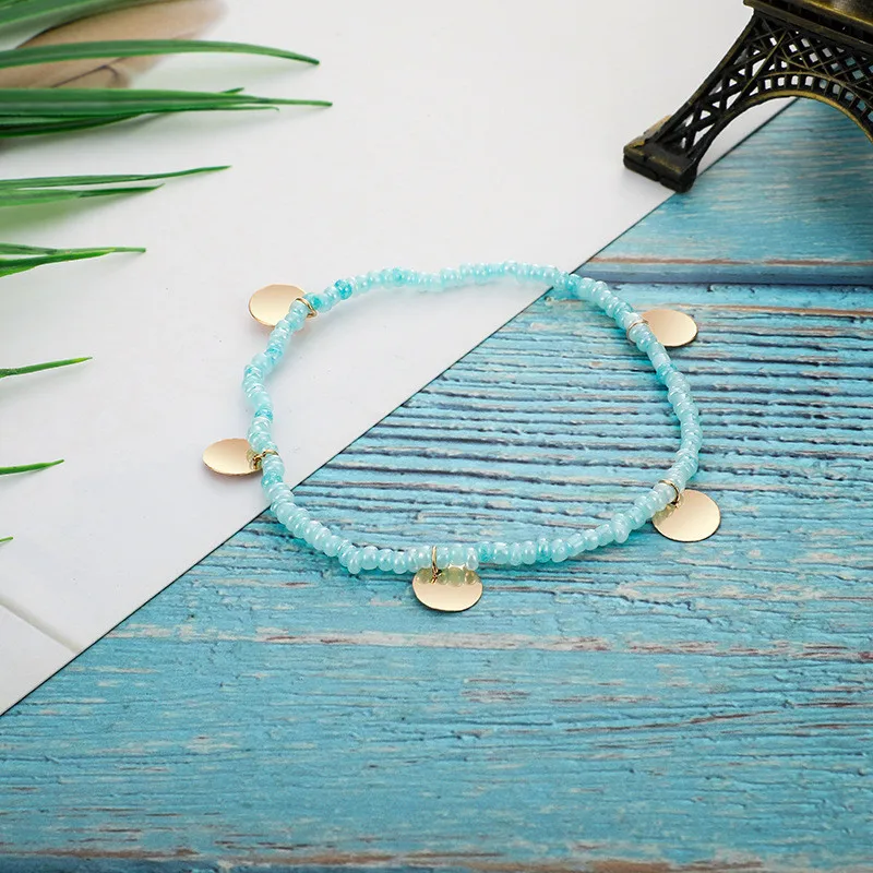 主图_Bohemian_Blue_Beads_Anklets_Bracelets_Simple_Gold_Color_Round_Sequins_Pendant_Anklets_For_Female_ (5)