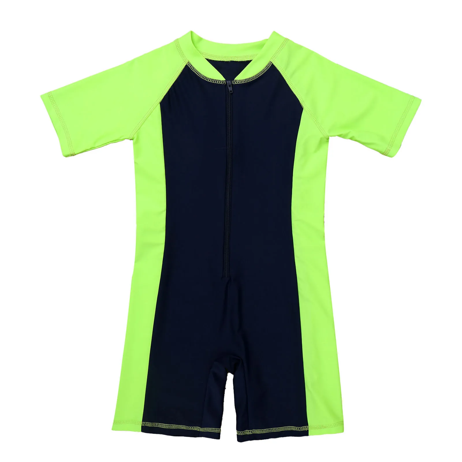 One Piece Swimsuit Children Swimsuit Children Swimsuits Kids Boys/Girls Zippered Shorty Wetsuit Swimsuit One-piece Short Sleeves Swimwear Swimming Bathing Suit Rash Guard Beachwear