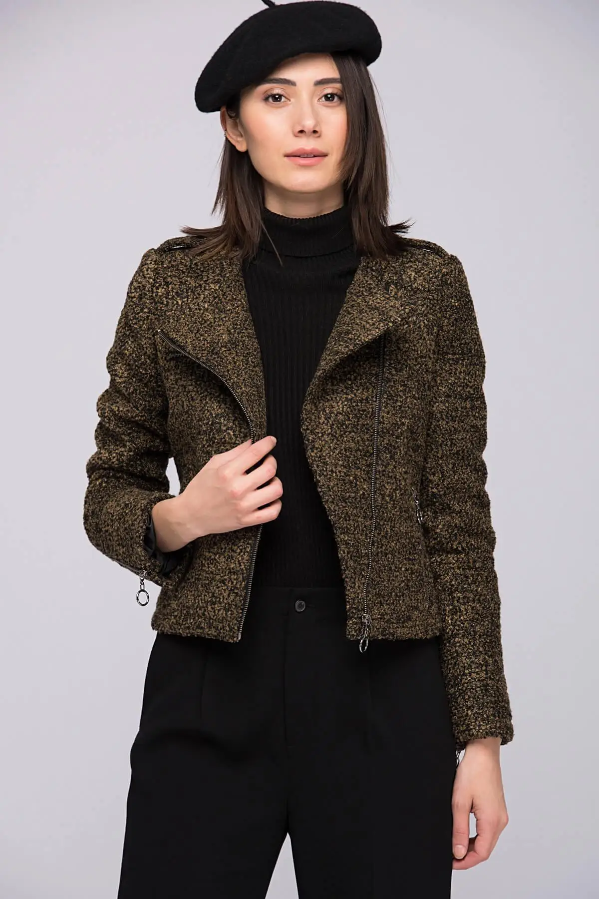 Dewberry Для женщин Siyah-беж Coats-1170001Z6427