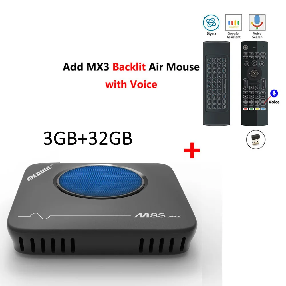 3GB32GB add mx3l mic ТВ-приставка Mecool M8S Amlogic S912 Android 3 ГБ DDR3 32 Гб 2,4G/5G WiFi Поддержка IEEE 802,11 a/b/g/n/ac Blutooth4.1 LAN 10/100M - Цвет: 3GB32GB add mx3l mic
