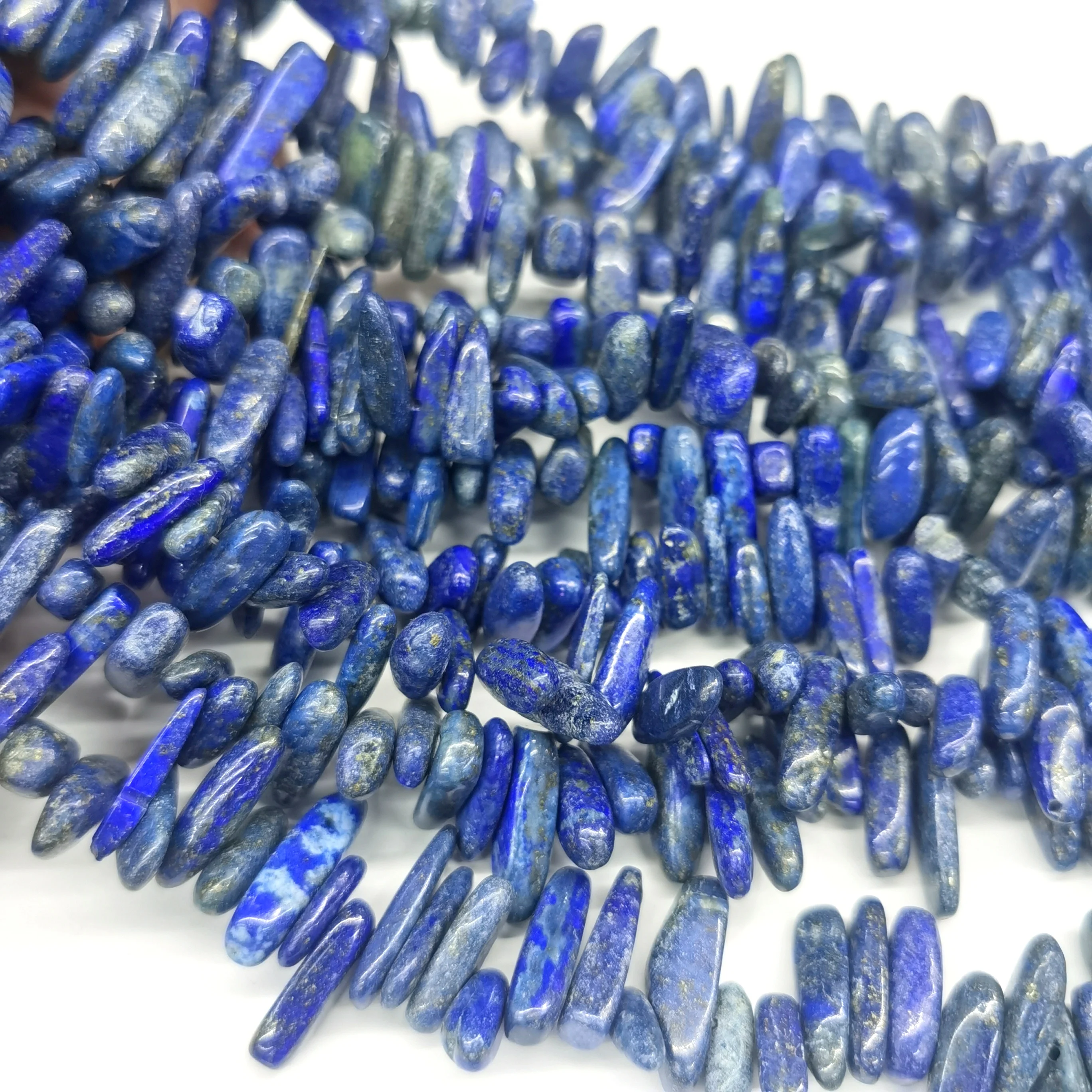 

7: 22 Natural lapis lazuli long chain diy
