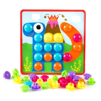 

Large Grain Children's Button to Assemble Large Mushroom Nails Puzzle Enlightenment Creative Toys Kindergarten Baby Gifts