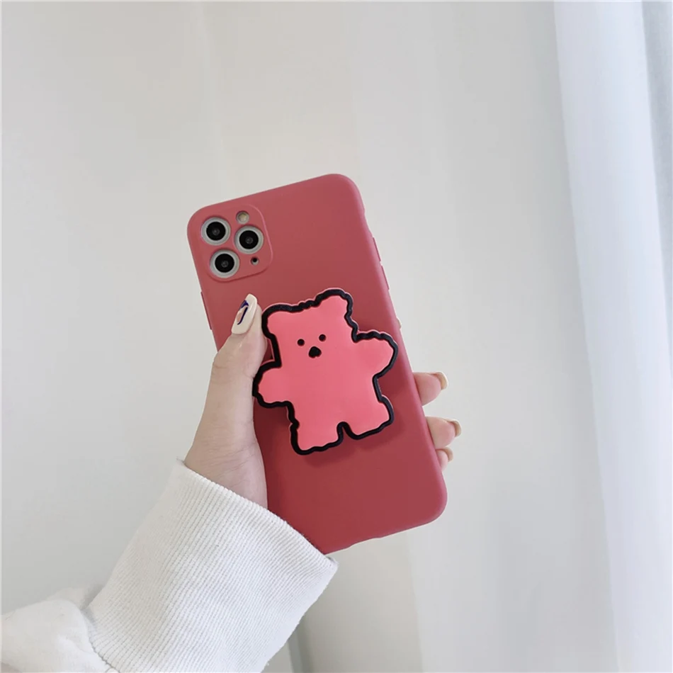 Жидкий силиконовый чехол для Redmi Note 9 Pro 8 7 с милым мультяшным медведем