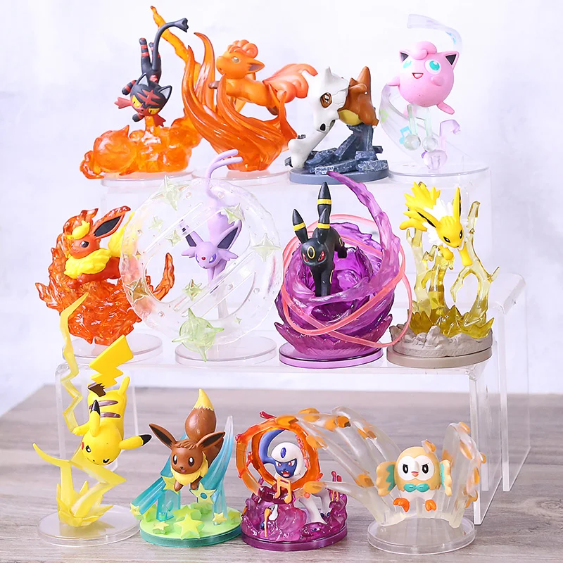 6 шт./компл. милые статуи Eevee Jolteon Flareon Scape statues pkm Фигурки игрушки подарки для детей Коллекция Модель украшения