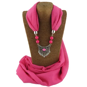 

2019 Fashion Jewelry Statement Necklace Pendant Scarf Head Scarves Women Foulard Femme Accessories Muslim Hijab Stores