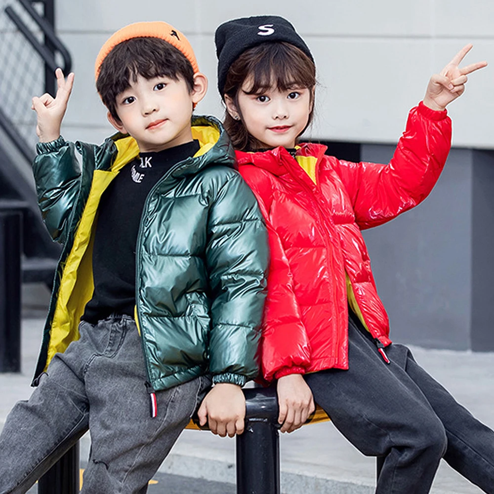 

Children's Winter Down Jacket for Girls Clothes waterproof Outdoor hooded coat Kids Clothes Boys Jackets Children Hooded Zipper