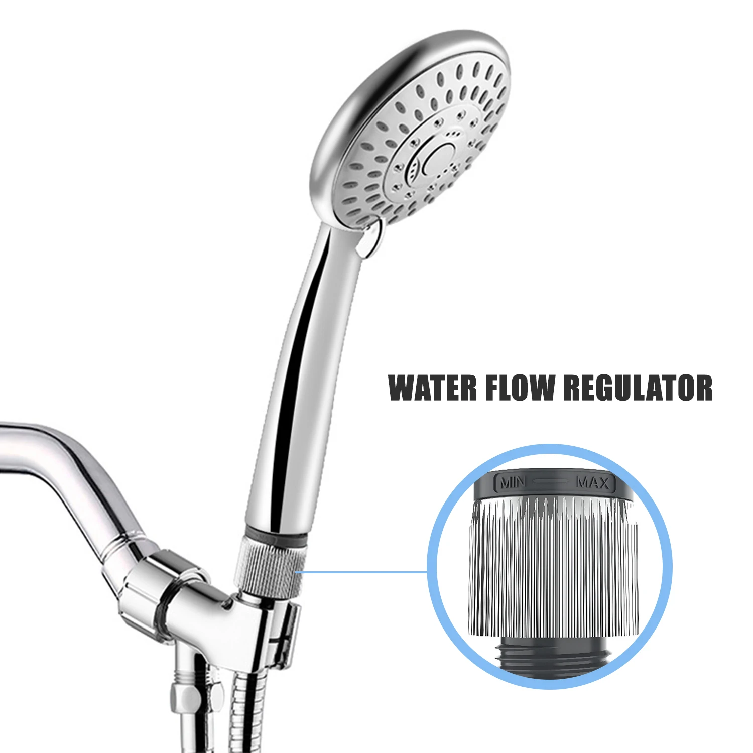 Water Flow Regulator Handheld Shower Heads Adjustable Showering Water