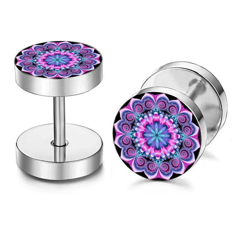 Style 24 POHOUR модные черные Серебряные серьги из нержавеющей стали с черепом для женщин и мужчин штанга гантели панк готические серьги-гвоздики для мужчин - Окраска металла: Style 24