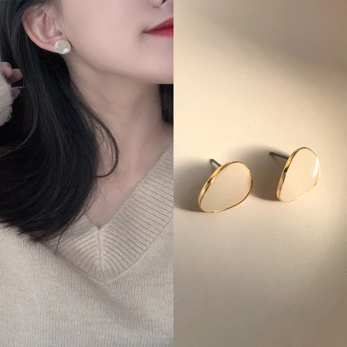 Style21 Изящные серьги-капли с эмалевым покрытием, зимние трендовые серьги из ткани с помпоном и цветами, серьги для девушек и женщин, подарки - Окраска металла: Style21