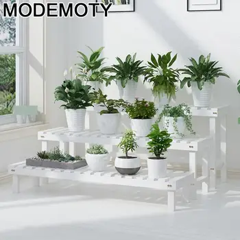Terraja de mesa Para planta de madera Plantenrekken Balkon Para Plantas Stojak Na Kwiaty balcón al aire libre estante de flores