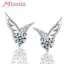 MISSITA новые модные блестящие серьги-гвоздики с крыльями ангела модные ювелирные изделия Свадебные серьги для женщин серебряные ювелирные изделия Новые