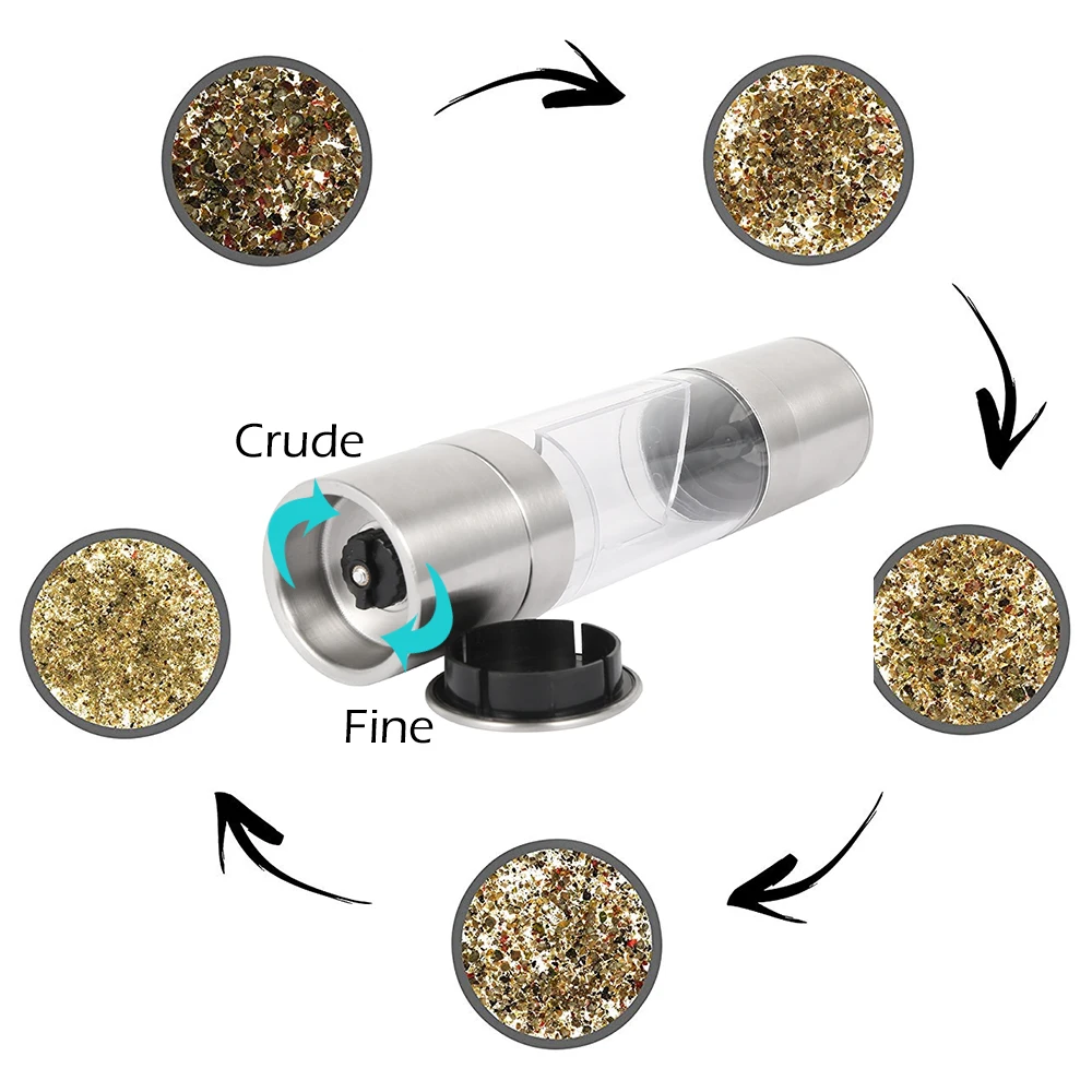 Мельница для перца 2 в 1 из нержавеющей стали ручная мельница соли и шлифовальная