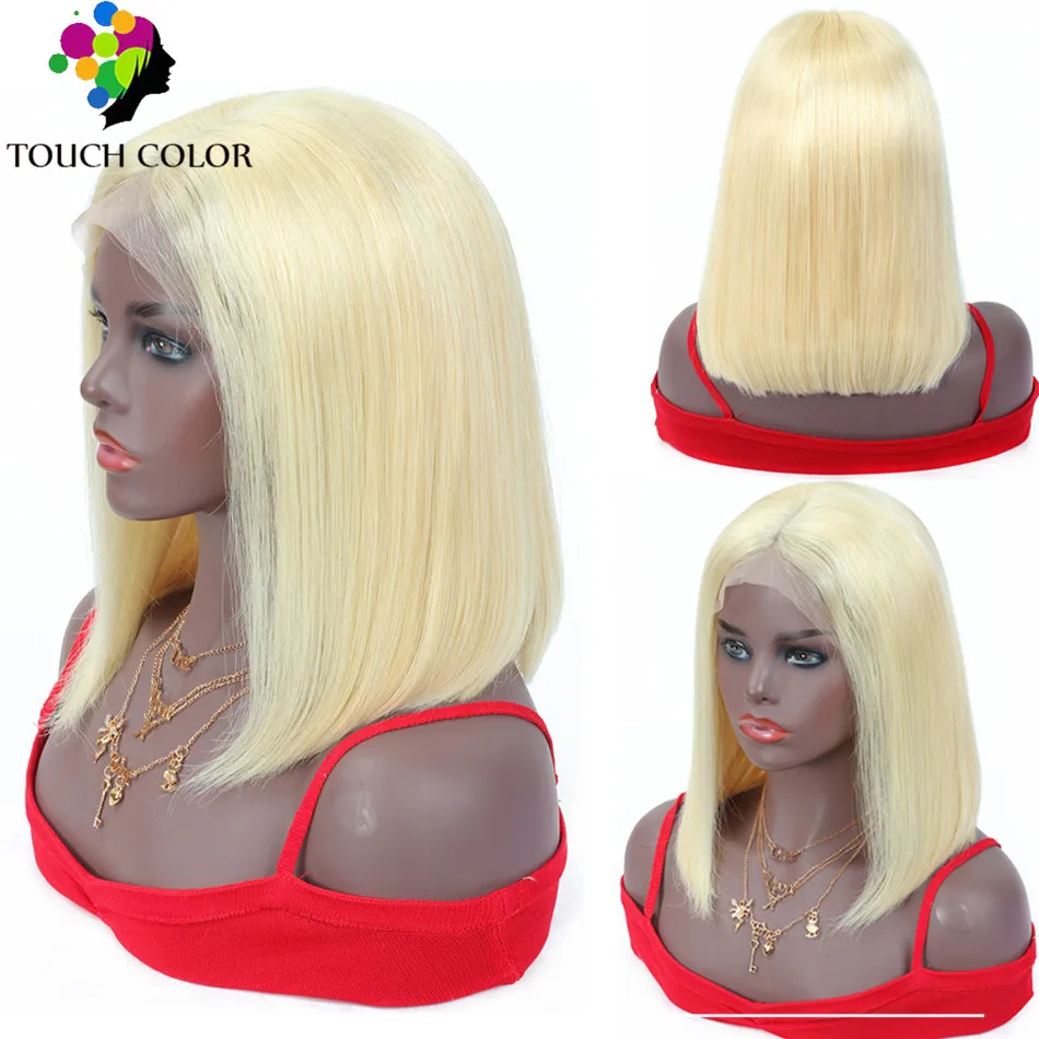 

Blonde Wigs 613 Peruvian Straight Real Remy Human Hair Short Bob Wigs For Women Bob Lace Front Wig 13X4 Lace Pixie Blunt Cut Wig