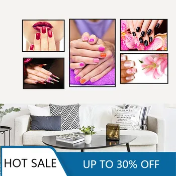 Günstige Moderne Sex Nagel Salon Bunte Wohnkultur Wand Kunst Nordic Leinwand Malerei Figur Druck Mädchen Poster Ästhetischen Room Decor