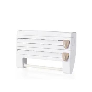 

Portable Kitchen Cling Film Sauce Bottle Storage Rack Container Paper Towel Holder with Cutting Blades Home Kitchen Supplies