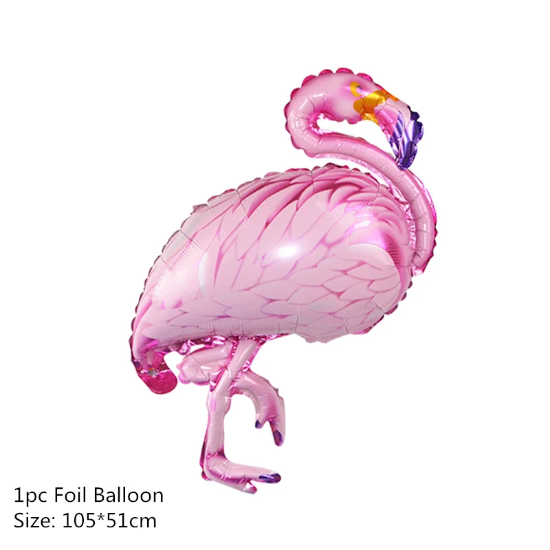 1pc Foil Flamingo Гавайи участник Luau Фламинго вечерние украшения в виде ананаса летние Тропические Платья вечерние принадлежности Гавайский День рождения Свадебный декор - Цвет: 1pc Foil Flamingo