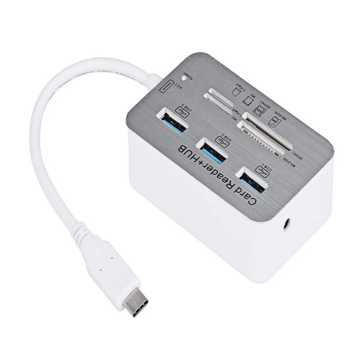 Карта памяти 3 порта USB Multi-In-1 концентратор MS SD M2 TF Reader Алюминиевый адаптер ND998
