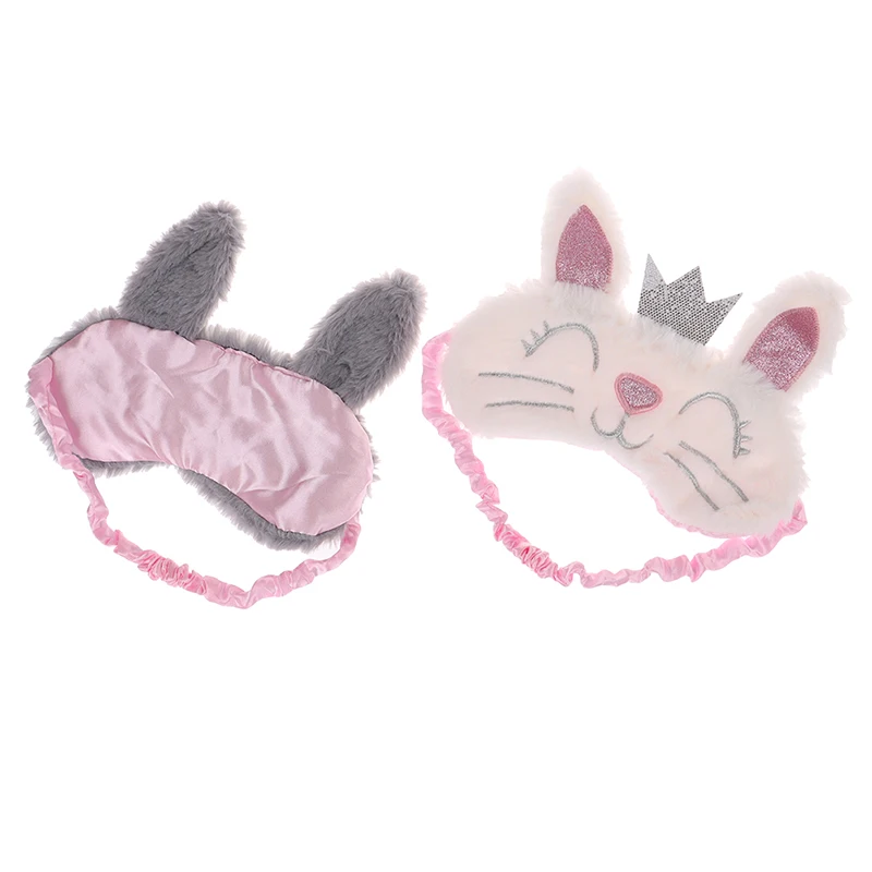 Plush Cute Long Ear Rabbit Christmas Deer Eye Mask Sleeping Mask Eye Shade Cover Blindfold Goggles Eyepatch Travel Home Gift