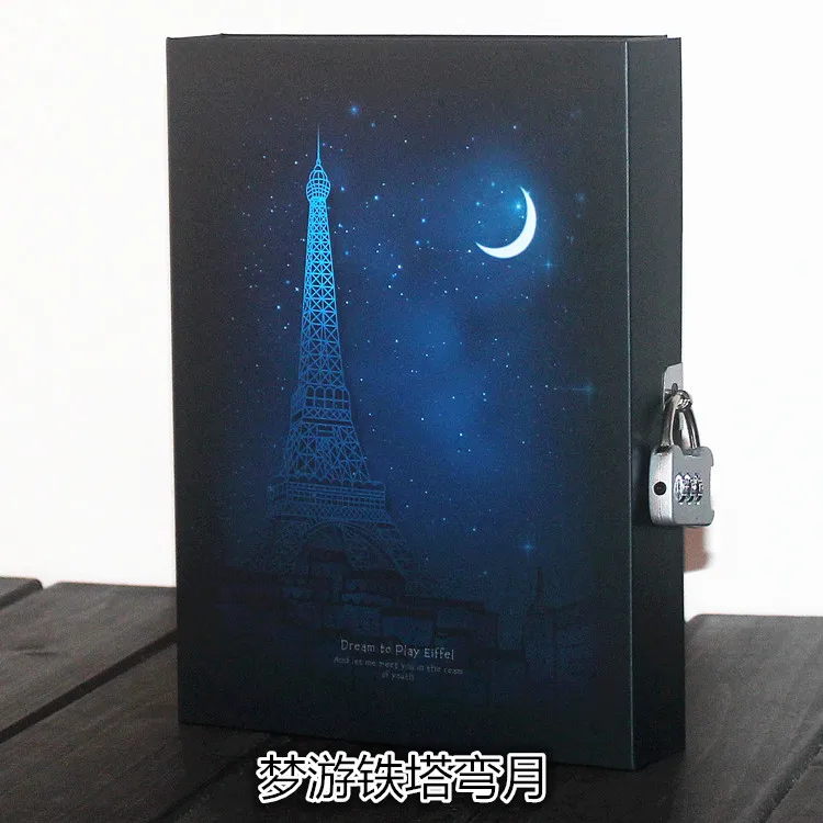 Notebook Винтажный дневник, блокнот с кодом блокировки, ретро личный дневник, толстый блокнот, блокнот, офисные школьные принадлежности, Подарочная записная книжка - Цвет: Notebook