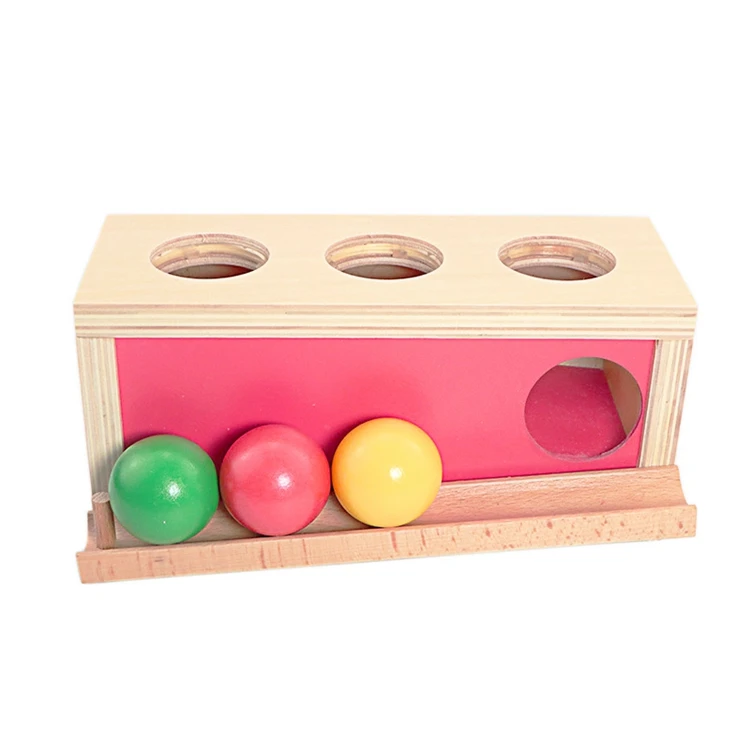 Baby Wood Montessori Materials Knocking Ball Box Toys for Children Imbucare Box Montessori Materials Teaching Aids Infants Gift
