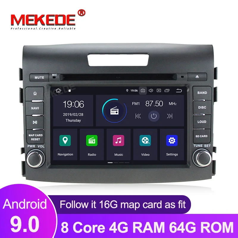 

MEKEDE Car Radio Multimedia Player 2 din 7"Android 9.0 Auto DVD Radio For CRV 2012-2014 stereo wifi GPS mirror link view camera