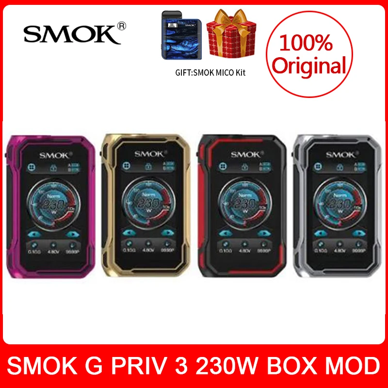 

[kit gift] SMOK G-PRIV 3 Box Mod 230W Touch Screen Vaporizer vape E-Cigarette Support TFV16 LITE Tank VW/TC Mode vs x-priv