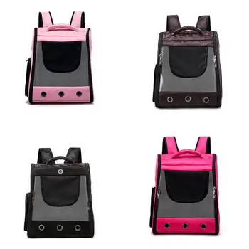

2020 Fashion Net Yarn Pet Out Bag Porous Breathable Double Zipper Anti-fall Pet Backpack Pet Supplies