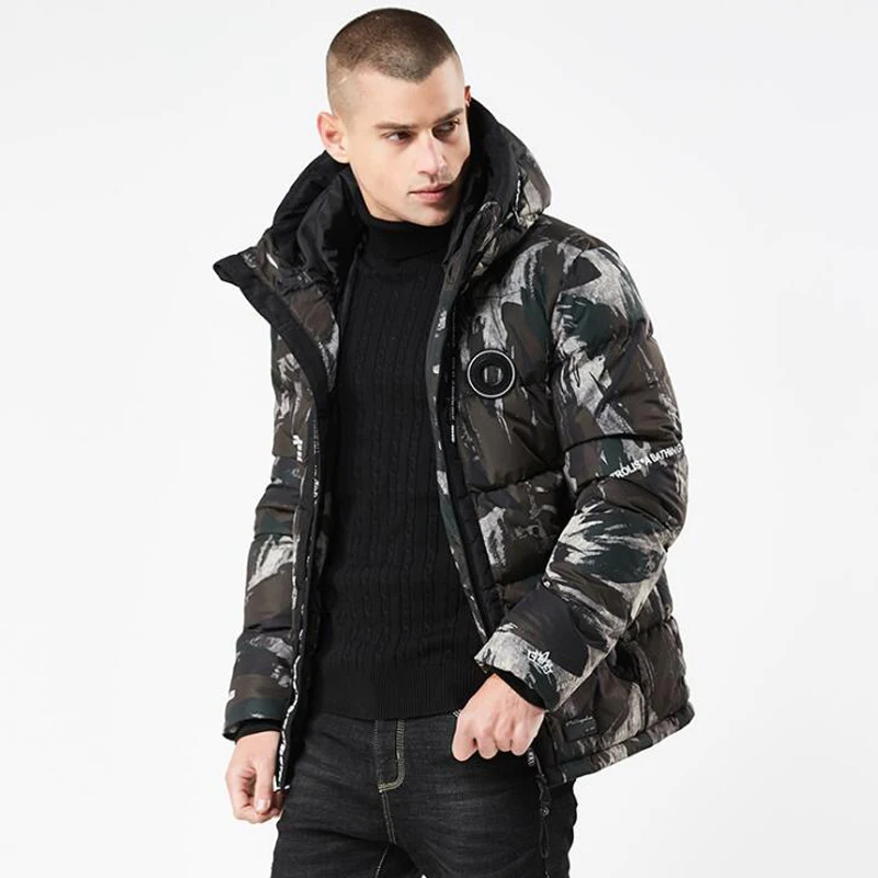 Красивая мужская осенне зимняя популярная модная камуфляжная хлопковая куртка